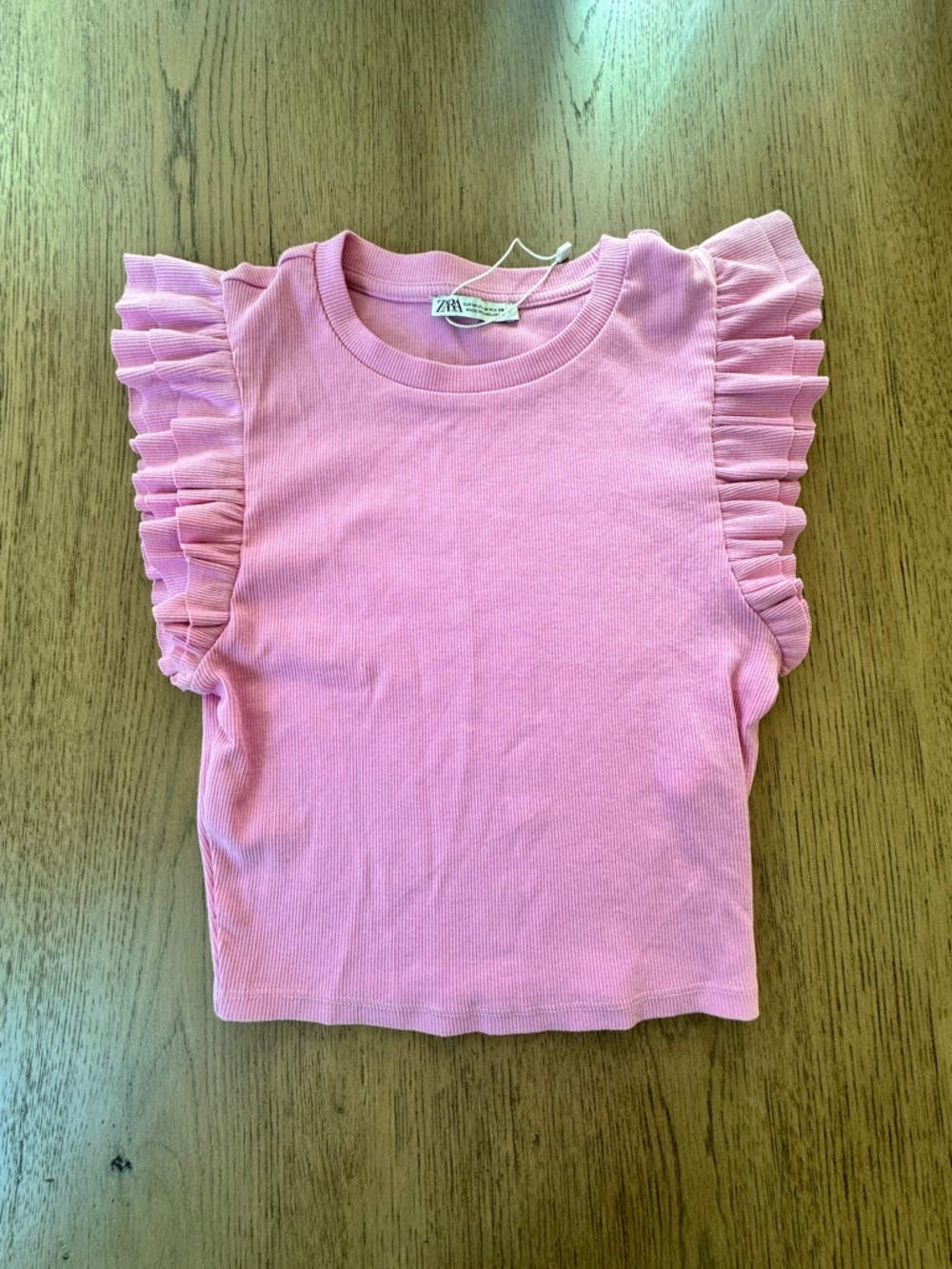 Zara Pink Ruffle Sleeve Tank